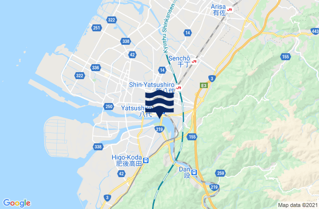 Yatsushiro Shi, Japanの潮見表地図