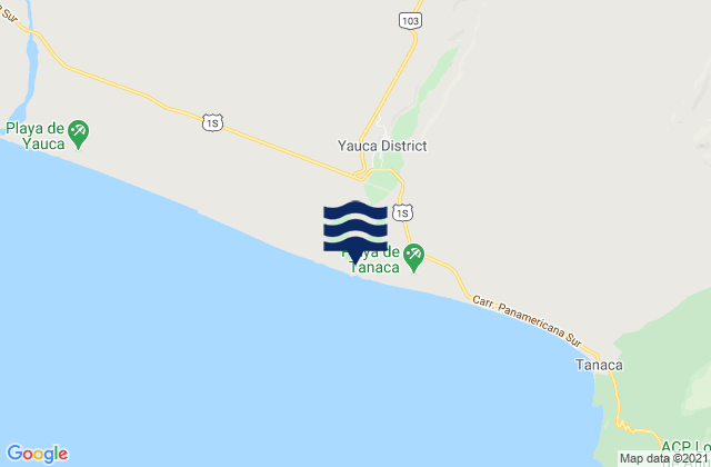 Yauca, Peruの潮見表地図