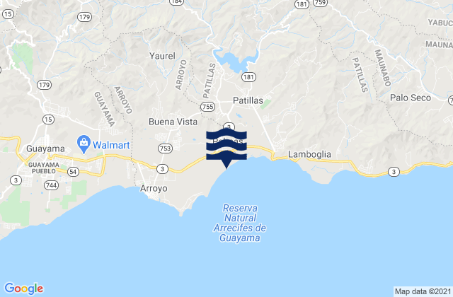 Yaurel, Puerto Ricoの潮見表地図