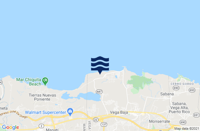 Yeguada Barrio, Puerto Ricoの潮見表地図