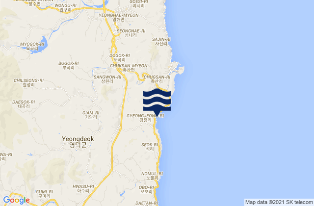 Yeongdeok-gun, South Koreaの潮見表地図