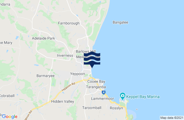 Yeppoon Beach, Australiaの潮見表地図