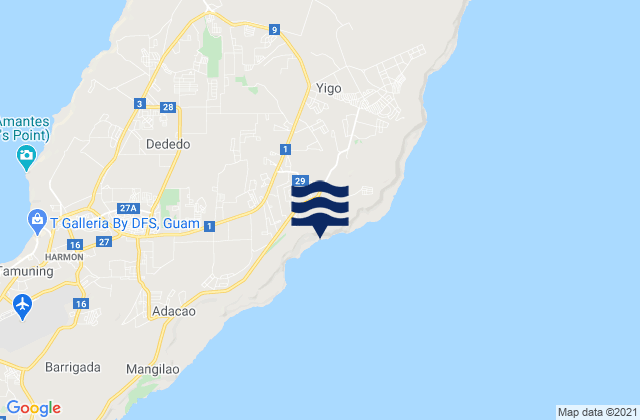 Yigo Municipality, Guamの潮見表地図