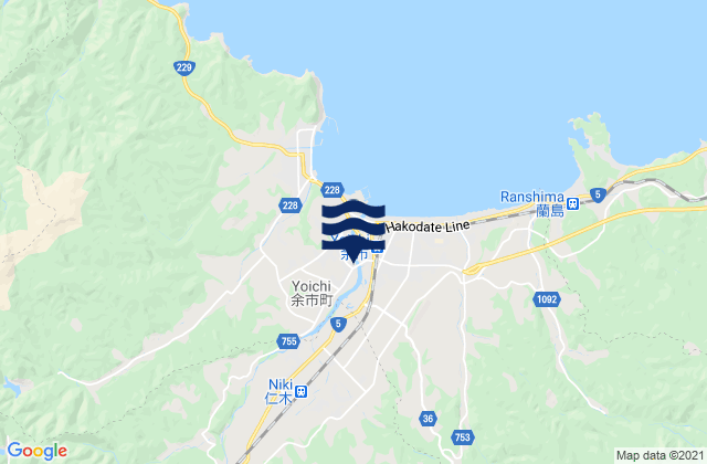 Yoichi-gun, Japanの潮見表地図