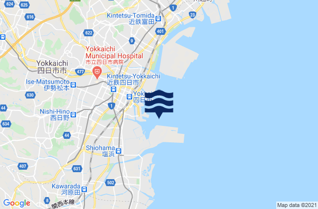 Yokkaichi-kō, Japanの潮見表地図