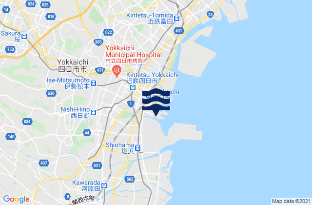 Yokkaiti, Japanの潮見表地図