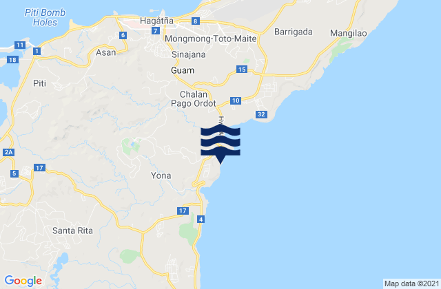 Yona Municipality, Guamの潮見表地図