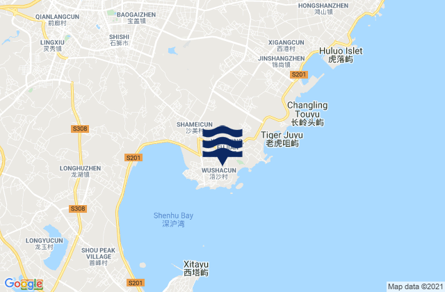 Yongning, Chinaの潮見表地図