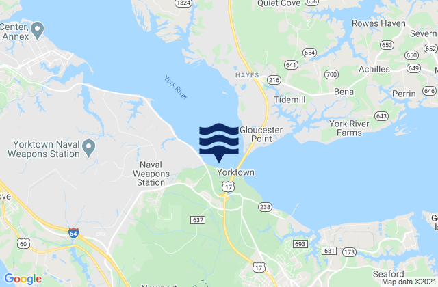York County, United Statesの潮見表地図