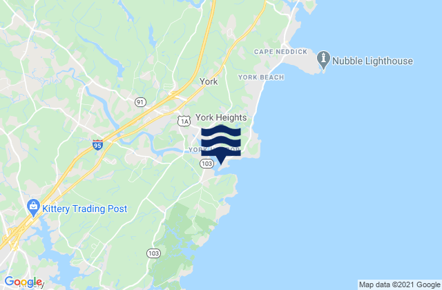 York Harbor, United Statesの潮見表地図