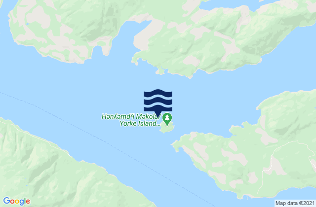 Yorke Island, Canadaの潮見表地図