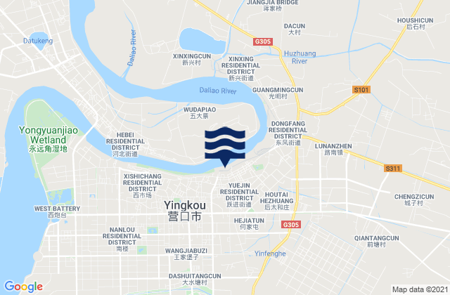 Yuejin, Chinaの潮見表地図