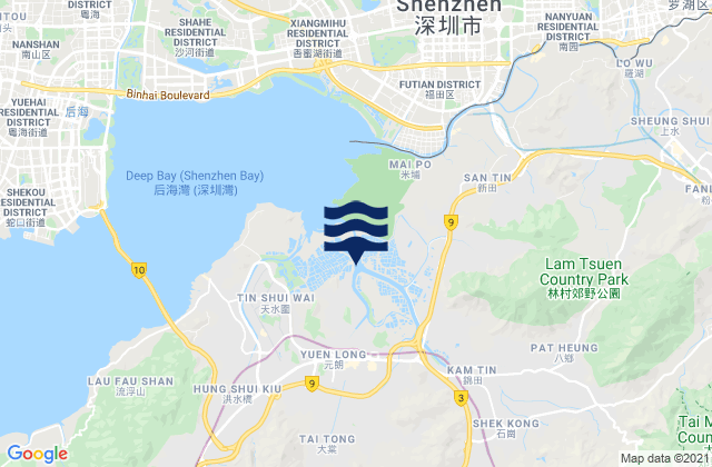 Yuen Long Kau Hui, Hong Kongの潮見表地図