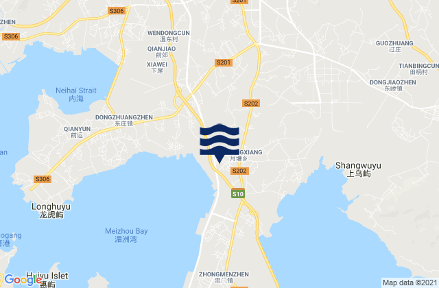 Yuetang, Chinaの潮見表地図
