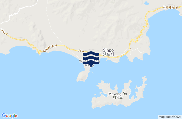Yuktae-dong, North Koreaの潮見表地図