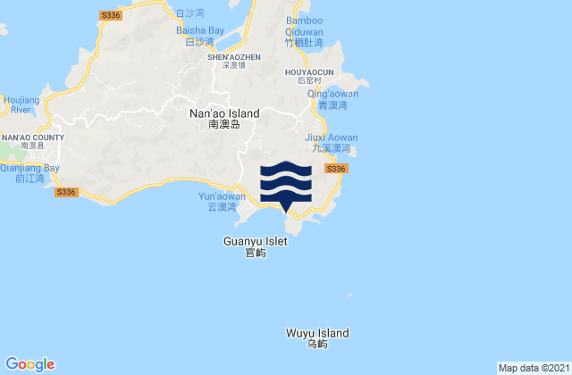 Yun’ao, Chinaの潮見表地図