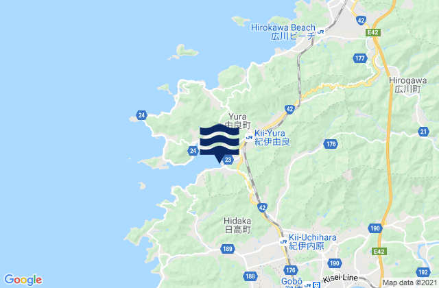 Yura (Kii Suido), Japanの潮見表地図
