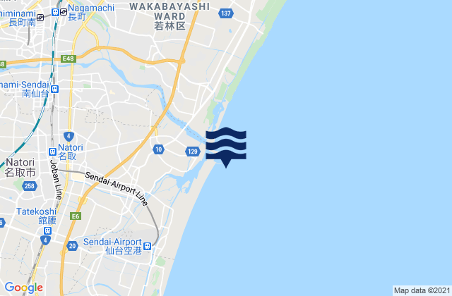 Yuriage, Japanの潮見表地図