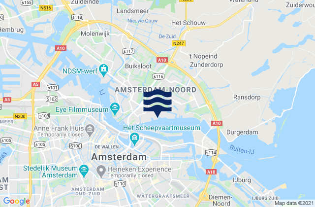 Zaandijk, Netherlandsの潮見表地図