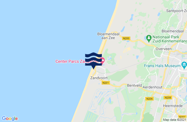 Zandvoort, Netherlandsの潮見表地図