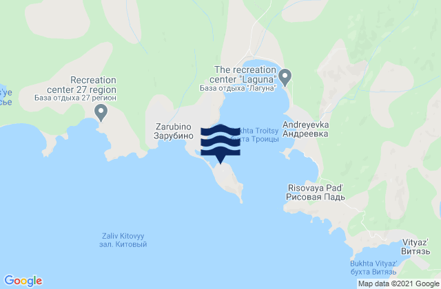 Zarubino, Russiaの潮見表地図