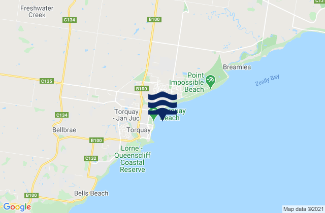 Zeally Bay, Australiaの潮見表地図