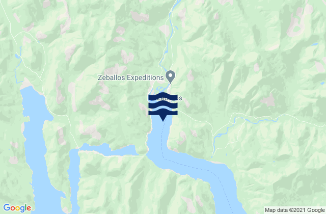 Zeballos, Canadaの潮見表地図