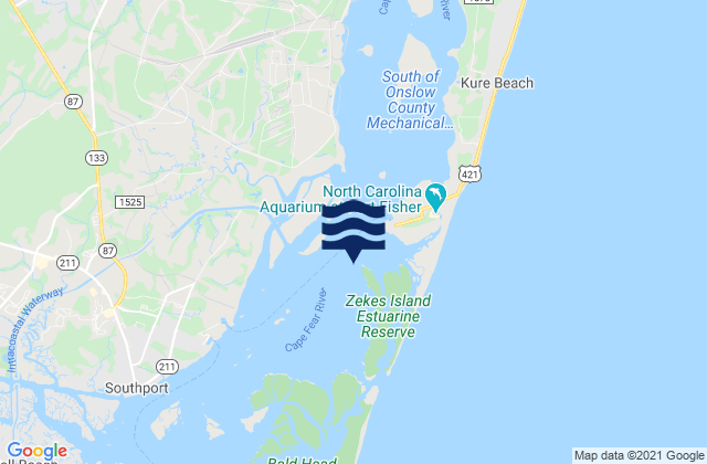 Zekes Island, United Statesの潮見表地図