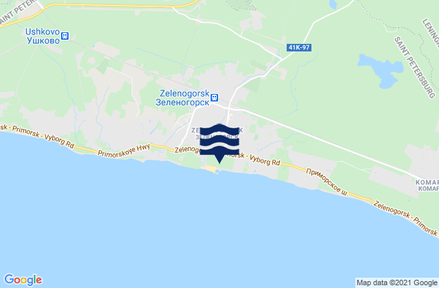 Zelenogorsk, Russiaの潮見表地図