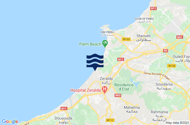 Zeralda, Algeriaの潮見表地図