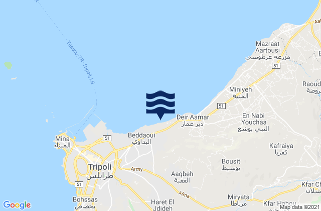 Zghartā, Lebanonの潮見表地図