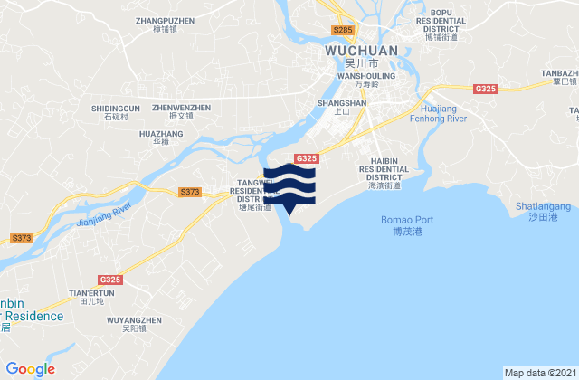 Zhangpu, Chinaの潮見表地図