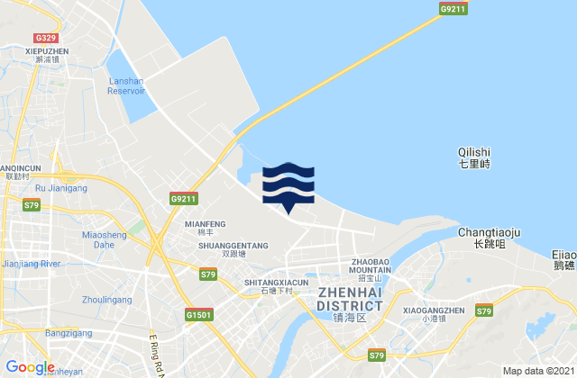 Zhaobaoshan, Chinaの潮見表地図