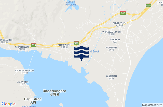 Zhengyang, Chinaの潮見表地図