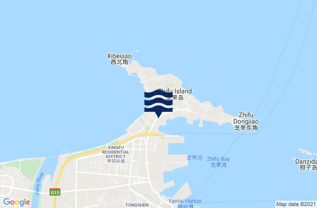 Zhifudao, Chinaの潮見表地図