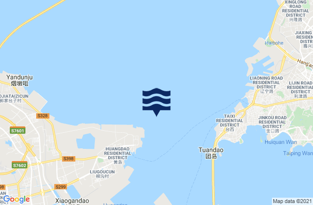Zhong Sha, Chinaの潮見表地図