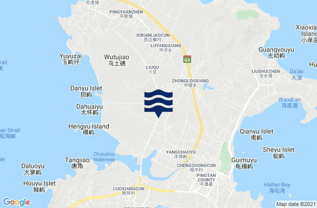 Zhonglou, Chinaの潮見表地図
