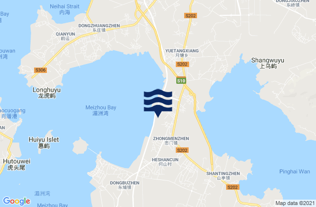 Zhongmen, Chinaの潮見表地図