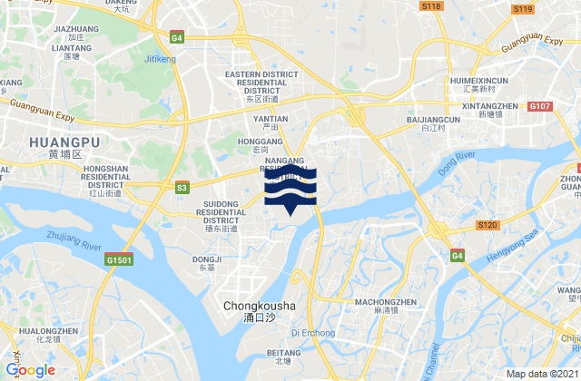 Zhongtang, Chinaの潮見表地図
