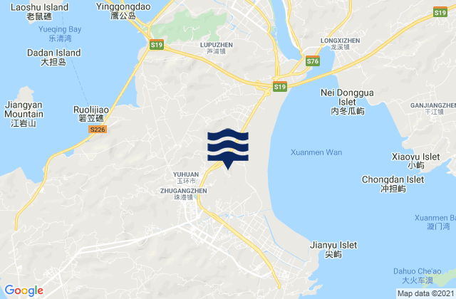 Zhugang, Chinaの潮見表地図