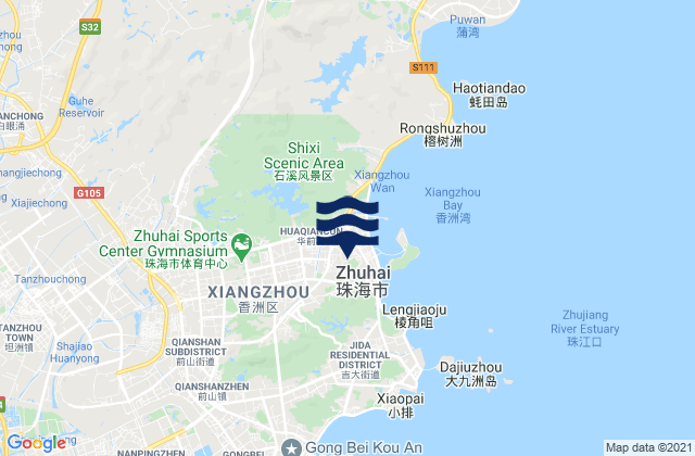 Zhuhai, Chinaの潮見表地図