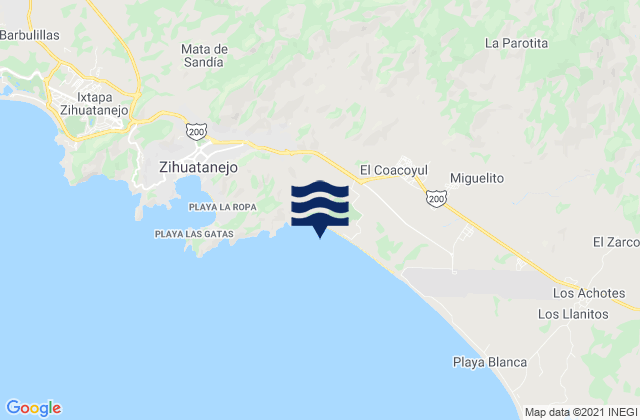 Zihuatanejo de Azueta, Mexicoの潮見表地図