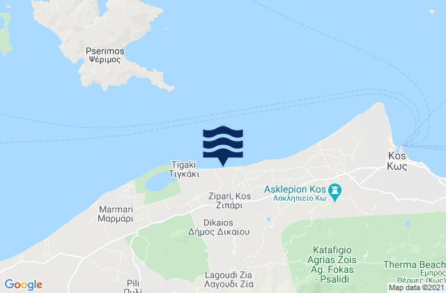 Zipári, Greeceの潮見表地図