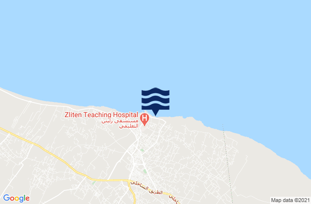 Zliten, Libyaの潮見表地図