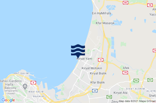 Zvulun Beach, Lebanonの潮見表地図