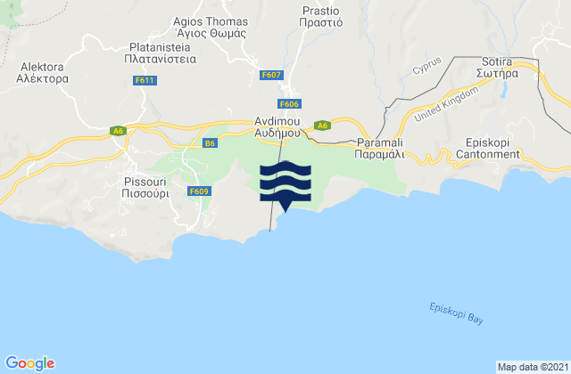 Ágios Tomás, Cyprusの潮見表地図