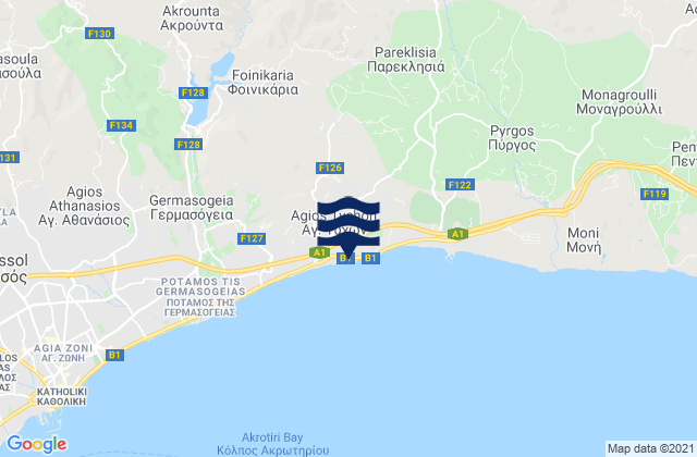 Ágios Týchon, Cyprusの潮見表地図