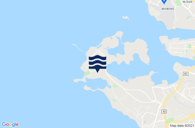 Álftanes, Icelandの潮見表地図