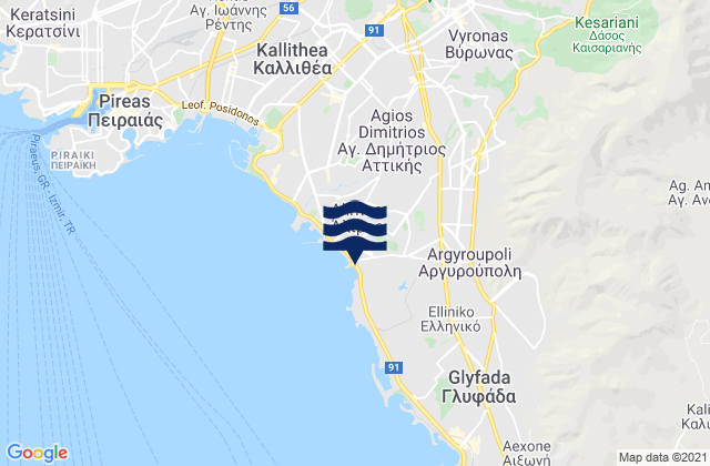 Álimos, Greeceの潮見表地図