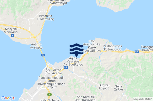 Áno Kastrítsi, Greeceの潮見表地図